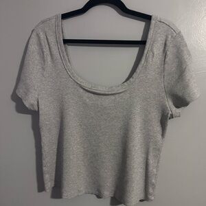 Universal Thread Gray Crop Fitted T-Shirt
